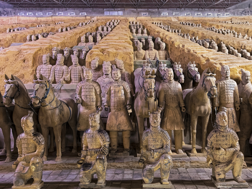 Terracotta Army warriors in pit one, Xi'an