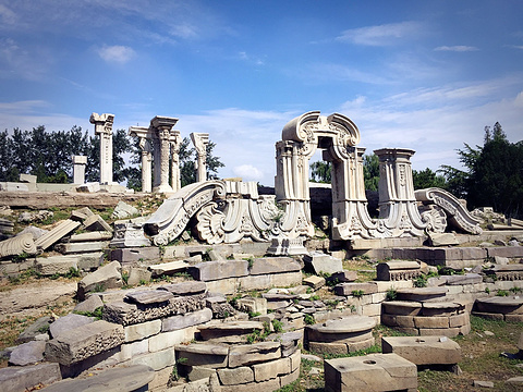 Ruins and lakes of the Old Summer Palace (Yuanmingyuan) in Beijing